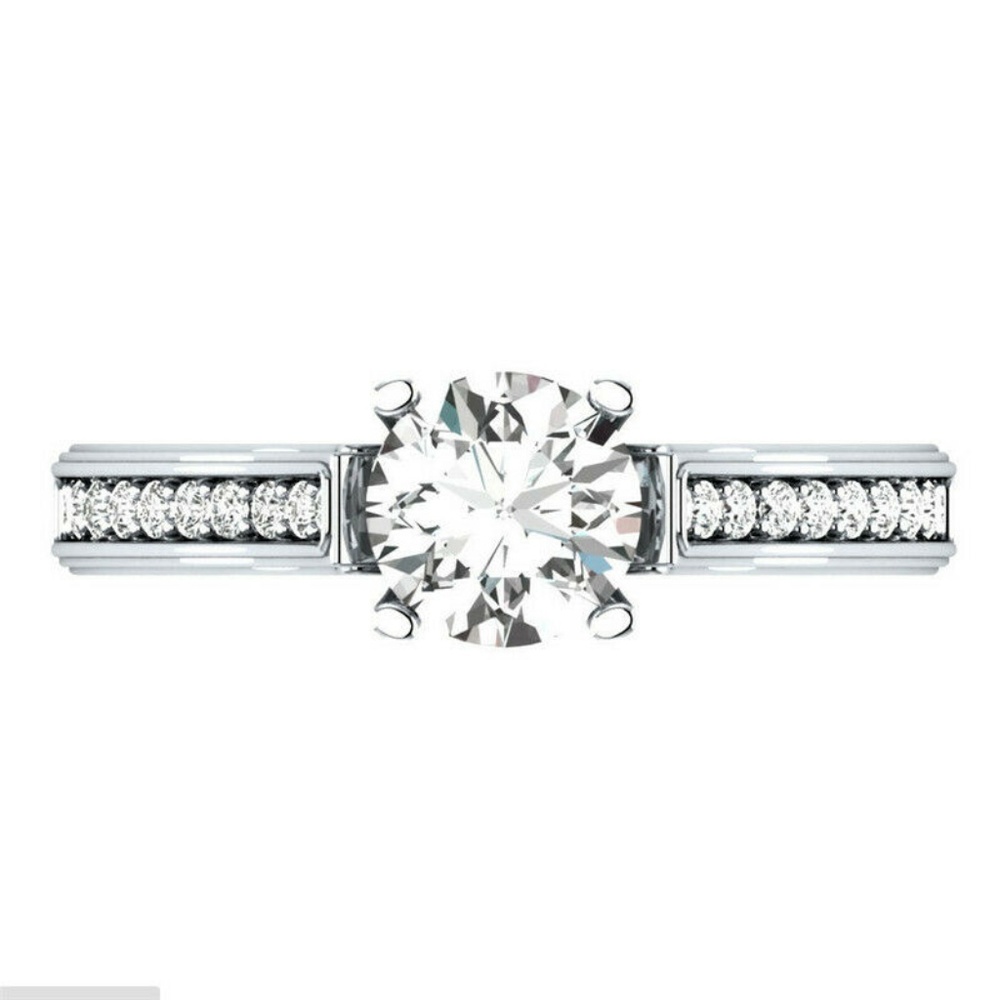 925 Silver Round Cut White Sapphire Ring New - Picture 2 of 5